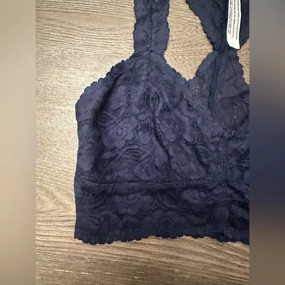 INTIMATELY FREE PEOPLE NAVY BLUE LACE RACERBACK BRALETTE - Size XS SKU:77